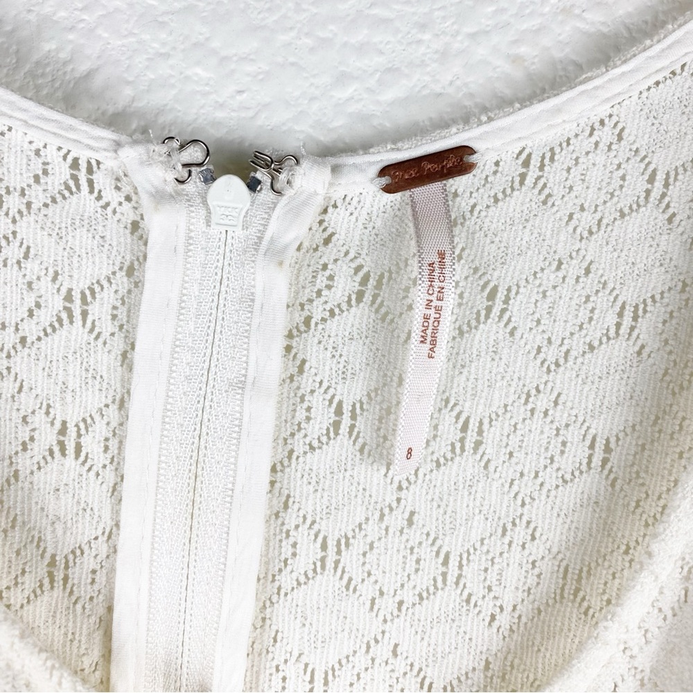 Free People Daisy Waist Mini Dress in White Size 8 - Picture 11 of 14